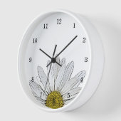 Moderne Daisy Rustic Country Floral Clock Uhr (Winkel)