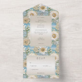 Moderne Daisy Satin & Pearls Unterkunft Kein Abend All In One Einladung (Innen Boden)