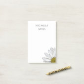 Moderne Daisy Trendy Gray Typografie Post-it Klebezettel (Auf Schreibtisch)