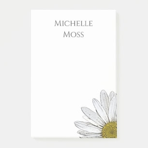 Moderne Daisy Trendy Gray Typografie Post-it Klebezettel