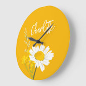 Moderne Daisy-Wildblumen für benutzerdefinierte Mo Große Wanduhr (Winkel)