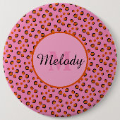 moderne dalmatiner Gepard Tierdruck Monogramm Button (Vorderseite)