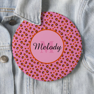 moderne dalmatiner Gepard Tierdruck Monogramm Button