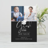 Moderne damals und heute 2 Foto Graduierungspartei Einladung (Stehend Vorderseite)