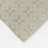 Moderne Damask Elegantes Design Beige Farbharmonie Fleecedecke (Ecke)