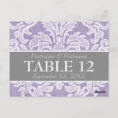 Moderne Damask Muster Hochzeitsstipps-Tischnummern Postkarte (Rückseite)