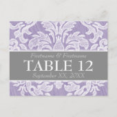 Moderne Damask Muster Hochzeitsstipps-Tischnummern Postkarte (Vorderseite)