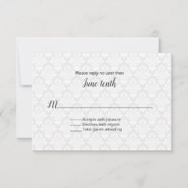 Moderne Damask Wedding RSVP Card Karte