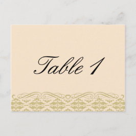 Moderne Damaske in der Elfenbeingoldhochzeit-Tisch Postkarte
