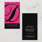 Moderne Damast-Monogramm-Visitenkarten Visitenkarte (Vorne/Hinten)