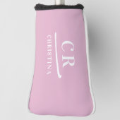 Moderne Damen-Putter mit Monogramm in Rosa Golf Headcover (Rotieren 90)