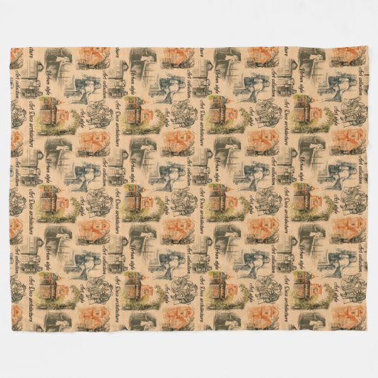 moderne Damenhäuser Fleecedecke (Vorderseite (Horizontal))