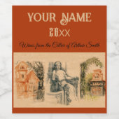 moderne Damenhäuser Weinetikett (Einzelnes Label)