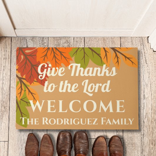 Moderne Dank an den Lord Erntedank Herbst Fußmatte