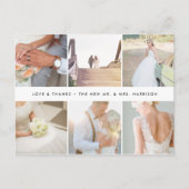 Moderne Dankbarkeit | Hochzeitsfotocollage Vielen Postkarte (Vorderseite)