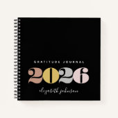 Moderne Dankbarkeit New Years Monogram Notizblock (Vorderseite)