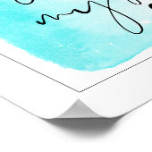 Moderne Dankbarkeit Wasserfarbe Aquamarin Poster (Ecke)
