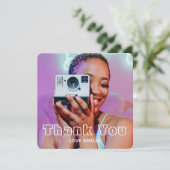 Moderne Danke-Collage-Foto-Party Dankeskarte (Stehend Vorderseite)