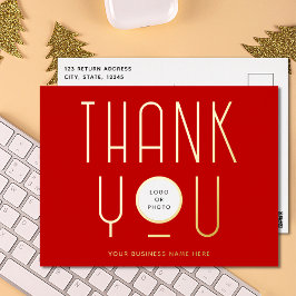 Moderne Dankeschön an Business Foil Urlaubskarte Folien Feiertagspostkarte