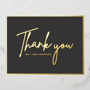 Moderne Dankeschön an handgeschriebene Script-Hoch Folien Feiertagspostkarte