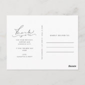 Moderne Dankeschön an maßgeschneiderte Hochzeitspo Postkarte (Rückseite)