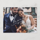 Moderne Dankeschön an maßgeschneiderte Hochzeitspo Postkarte (Vorderseite)