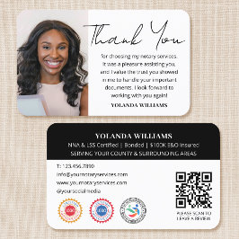 Moderne Dankeschön an Notary Public Foto QR Code B Visitenkarte