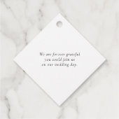 Moderne Dankeschön an Script Chic Gold Heart Weddi Geschenkanhänger (Rückseite)