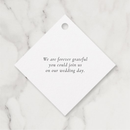 Moderne Dankeschön an Script Chic Gold Heart Weddi Geschenkanhänger (Rückseite)