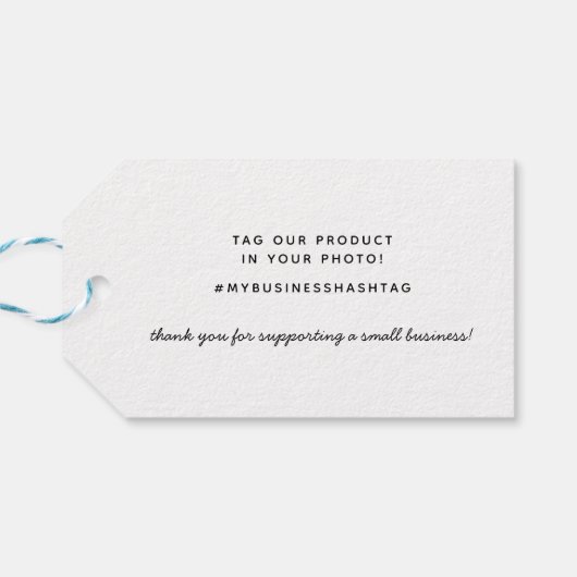 Moderne Dankeschön an Sie Script Geschenktasten Geschenkanhänger (Rückseite Horizontal)