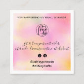 Moderne Dankeschön an Skripte Reihenfolge rosa Gra Quadratische Visitenkarte (Rückseite)