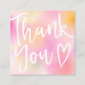 Moderne Dankeschön an Skripte Reihenfolge rosa Gra Quadratische Visitenkarte (Vorderseite)