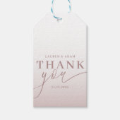 Moderne Dankeschön Calligraphy Rose Gold Wedding Geschenkanhänger (Vorderseite)