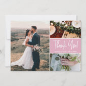 Moderne Dankeschön-Drehbuch Blush Pink Hochzeit Karte (Vorderseite)