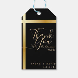 Moderne Dankeschön Kalligrafie-Hochzeit Geschenkanhänger