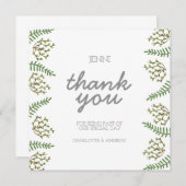 Moderne Dankeschön-Karte mit Leaf-Illustrationen Dankeskarte (Vorne/Hinten)