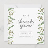 Moderne Dankeschön-Karte mit Leaf-Illustrationen Dankeskarte (Vorderseite)