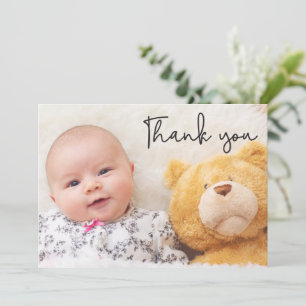 Moderne Dankeschön-Schrift Baby-Mädchen-Foto Ankündigung