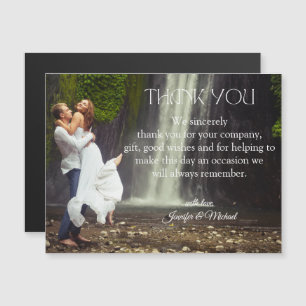 moderne Dankeschön-Schrift Hochzeitsfoto-Magnet Magnetkarte
