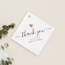 Moderne Dankeschön-Schrift Rose Gold Herz Hochzeit