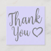 Moderne Dankeschön-Skripterstellung minimal lila Quadratische Visitenkarte (Vorderseite)