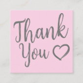 Moderne Dankeschön-Skripterstellung minimal pink Quadratische Visitenkarte (Vorderseite)