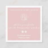 Moderne Dankeschön-Skripterstellung minimal pink Quadratische Visitenkarte (Rückseite)