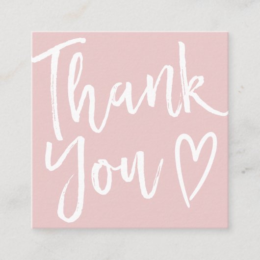 Moderne Dankeschön-Skripterstellung minimal pink Quadratische Visitenkarte (Vorderseite)