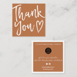 Moderne Dankeschön-Skripterstellung minimale Terra Quadratische Visitenkarte