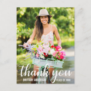 Moderne Dankesfoto zur Abschlussfeier W (leere Rüc Postkarte