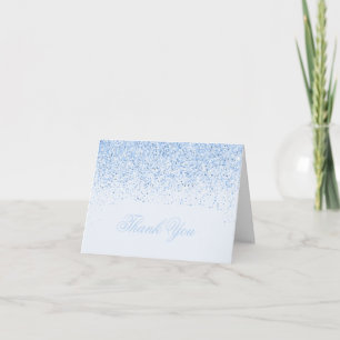 Moderne Dankeskarten Baby Blau Glitter Dankeskarte