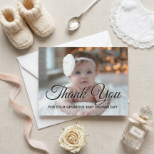 Moderne Dankeskarten-Foto für Baby-Party