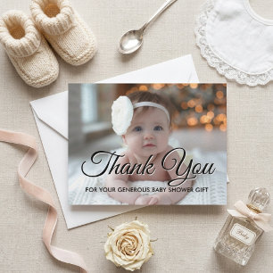 Moderne Dankeskarten-Foto für Baby Shower RSVP Karte