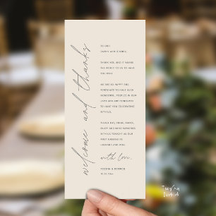 Moderne Dankeskarten für das Hochzeitsdinner Programm